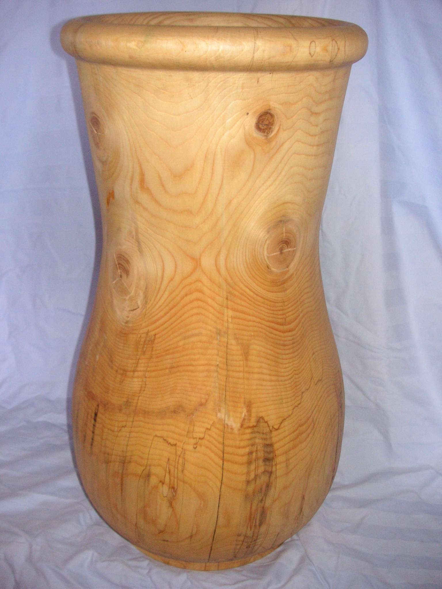 Bodenvase Tanne 275 mm dm u. 570 mm höhe - Holz und Metalle in Form